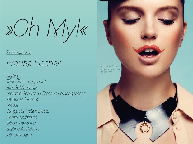 Photography Frauke Fischer, Styling Tanja Rose/ Liganord, Hair & Make-Up Melanie Schoene/ Blossom Management, Model Danguole/ M4 Models, Photo Assistant Silvan Händeler, Styling Assistant Jule Lehmann