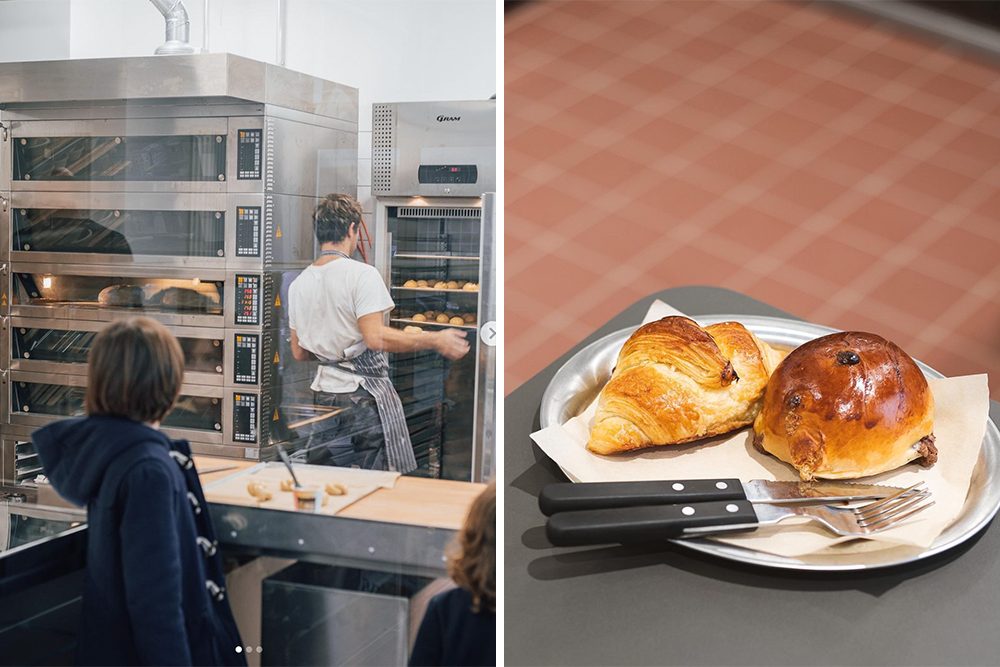 Sauerteigbrote, süßes Gebäck und Kaffee in der Justa Bakery in Neukölln